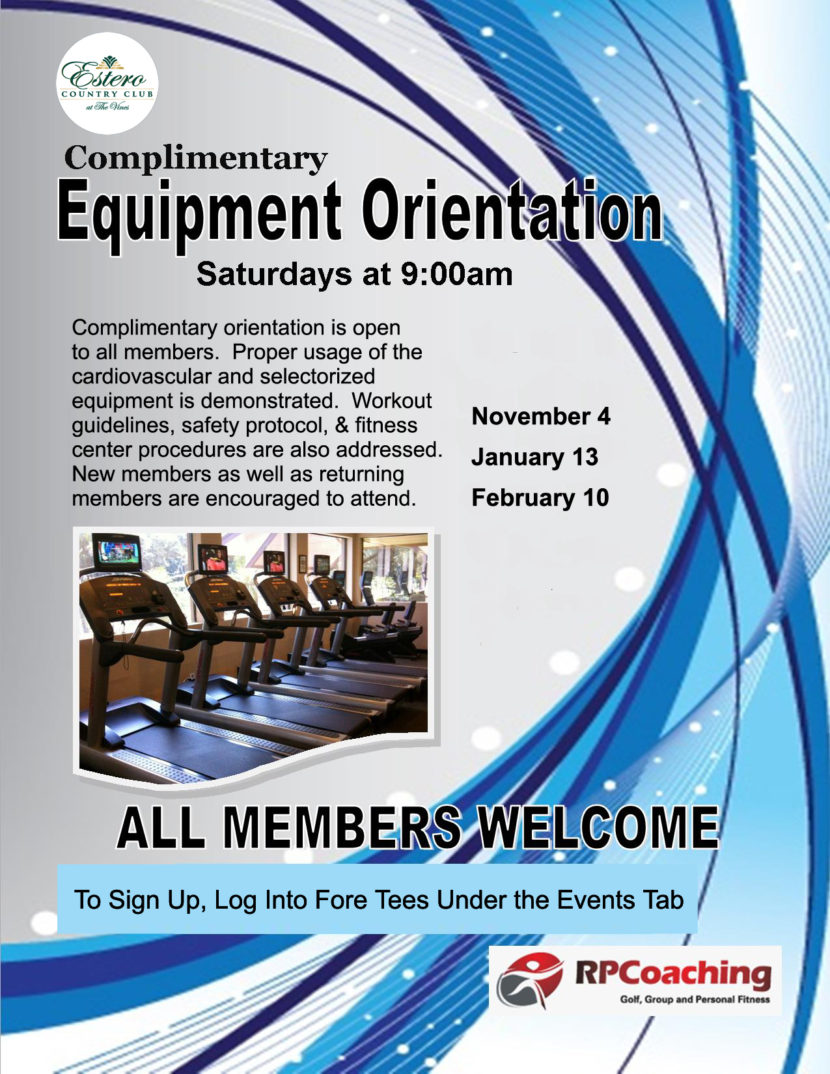Estero Country Club Equipment Orientation