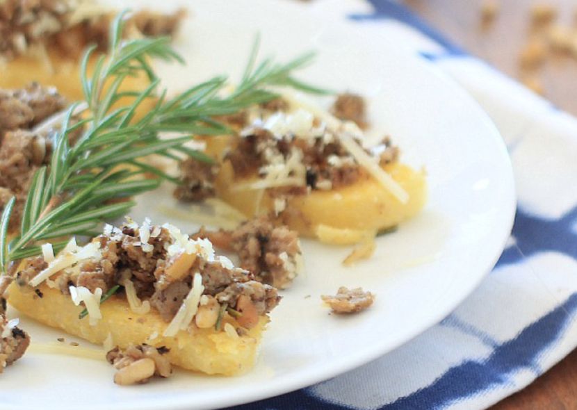 Mushroom and Sausage Polenta Bruschetta Healthy Recipe
